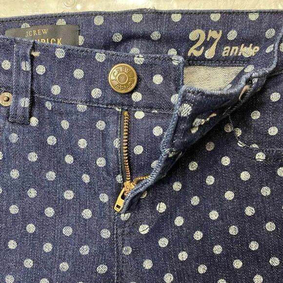 J. Crew Women’s Polka Dot Toothpick Ankle Jeans Size 27 - Picture 3 of 8